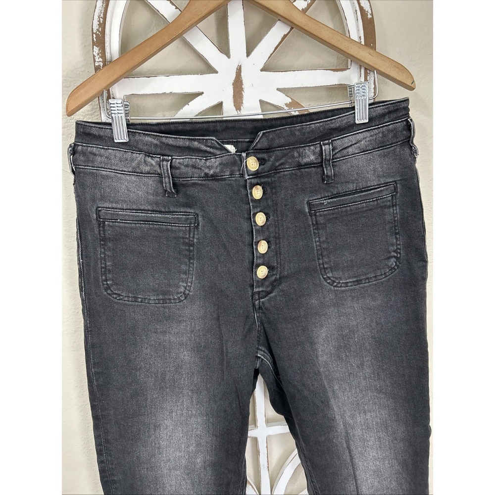 Pilcro Anthropologie SIZE 31 Button Fly Black High Rise Slim Jeans *J160 - Picture 2 of 6